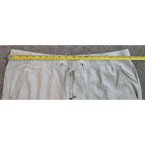 St Johns Bay Mens Cargo Pants XXL Linen/Rayon Blend Beige With Drawstring Waist - Picture 3 of 7